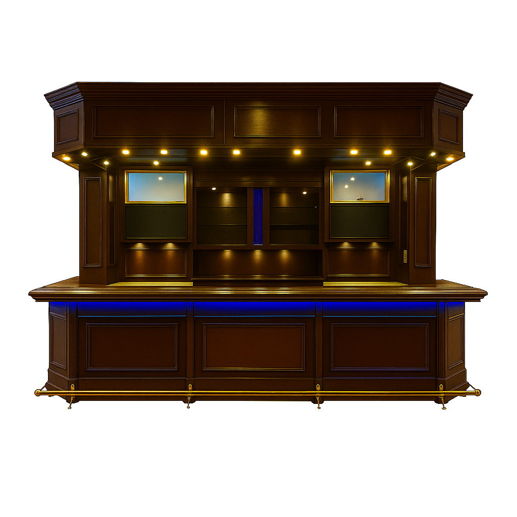 Orion Luxe LED Mahogany Home Bar