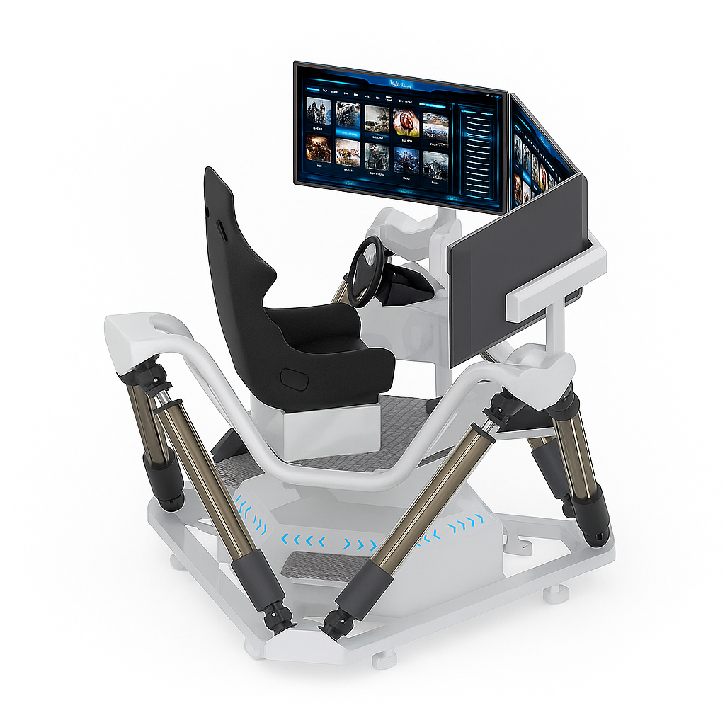 Super Compaact Racing Sim ApexForge Velo-4D Compact Motion Racing Simulator – Elite Immersion